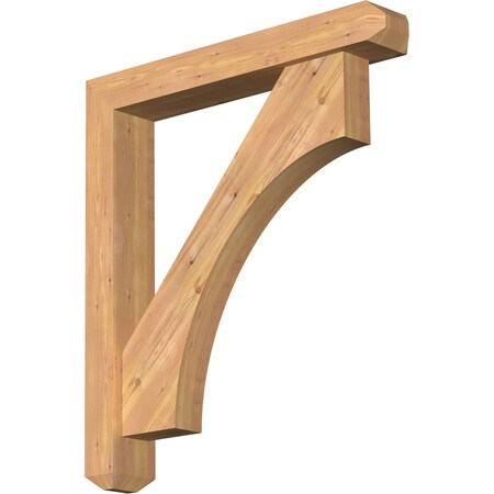 Ekena Millwork Westlake Craftsman Smooth Bracket w/ Offset Brace, Western Red Cedar, 5 1/2"W x 34"D x 38"H BKT0604X34X38WTL04SWR